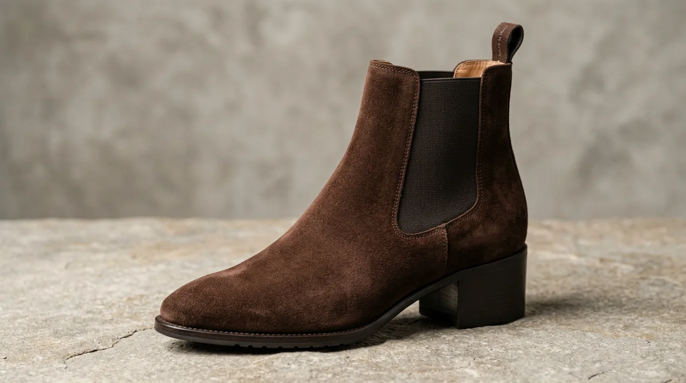 Bottine Chelsea chocolat en cuir velours The Flexx