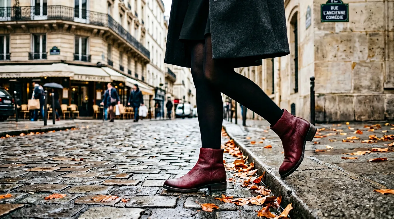 Cliente portant des bottines Flexx en ville