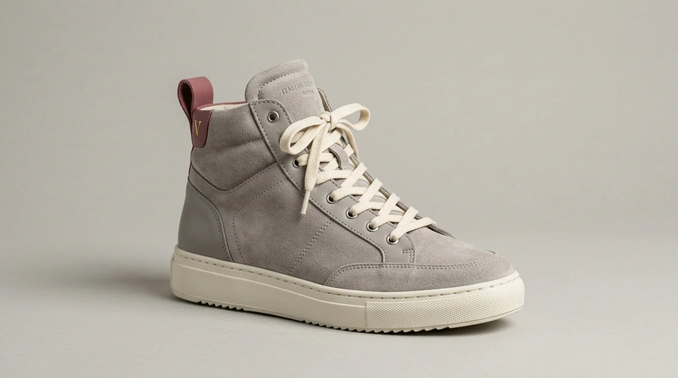 Basket montante gris pierre en cuir The Flexx à lacets